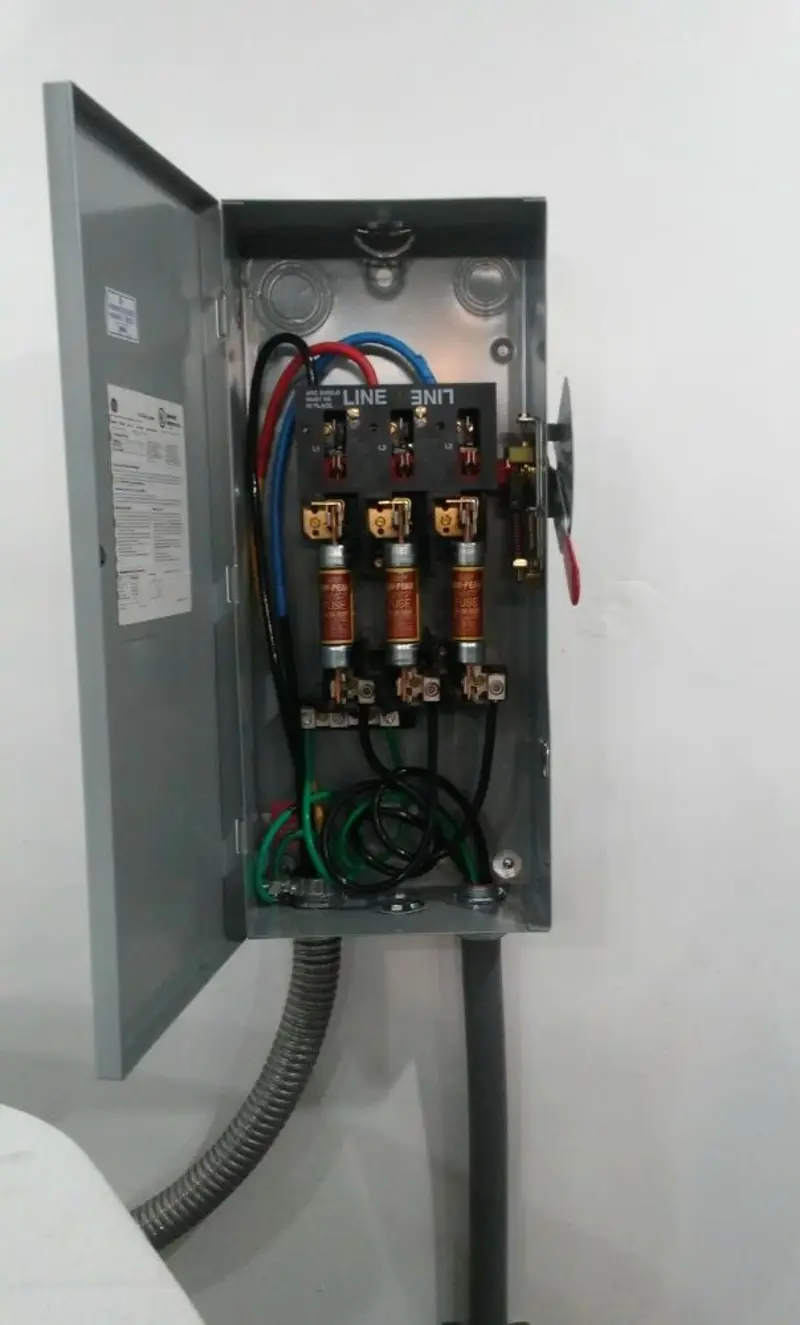 Three-phase disconnect switch installed for Electrical Wiring & Rewiring in Jenkins